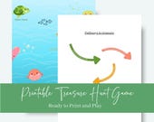 Ocean Treasure Hunt Printable Game for Kids, Instant Download - BG05