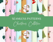 Christmas Seamless Pattern Pack: Holiday Digital Paper (Digital Download)