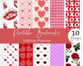Printable Valentine Bookmarks, Set of 10 (Digital Download) - BM52