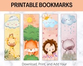 Cute Animal Bookmarks - Set of 4 INSTANT DOWNLOAD and Ready-to-Print Bookmarks, Perfect Gifts for Book Lovers, Kids and Teachers - BM04