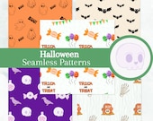 Halloween Seamless Pattern Set: Spooky Digital Paper (Digital Download)