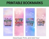Coffee Bookmarks: Watercolor Quotes, Set of 4 (Digital Download)