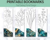 Galaxy Floral Bookmarks: Set of 4 Ready-to-Print (Digital Download)