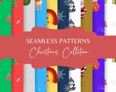 Christmas Seamless Pattern Pack: Holiday Digital Paper (Digital Download)