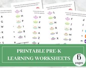 Matching Letters Alphabet Worksheets: Preschool Learning (Printable PDF)