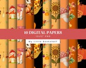 Autumn Seamless Digital Patterns, Set of 10, 12x12 Inch, Fall Instant Download Digital Paper - SP31