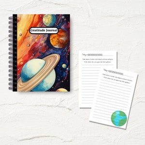 Diario de Gratitud Cósmica para Niños - DESCARGA INSTANTE Cuaderno de Diario, Perfecto para que los niños expresen gratitud, atención plena - GJ02