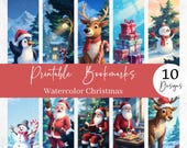 Printable Christmas Bookmarks, Set of 10 (Digital Download) - BM62