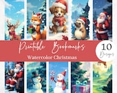 Printable Christmas Bookmarks, Set of 10 (Digital Download) - BM63