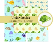Ocean Seamless Patterns: Under the Sea Digital Paper (Set of 5) (Digital Download)