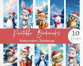 Printable Christmas Bookmarks, Set of 10 (Digital Download) - BM59