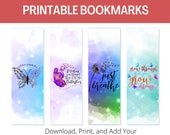 Butterfly Wings Bookmarks: Set of 4 Printable Bookmarks (Digital Download)