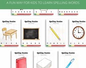School Word Puzzle for Kids - Cut and Arrange Activity - SW03