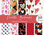Printable Valentine Bookmarks, Set of 10 (Digital Download) - BM51