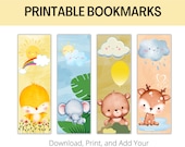 Cute Animal Bookmarks - Set of 4 INSTANT DOWNLOAD and Ready-to-Print Bookmarks, Perfect Gifts for Book Lovers, Kids and Teachers - BM02