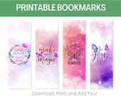 Butterfly Wings Bookmarks: Watercolor Prints, Set of 4 (Digital Download)