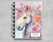Floral Unicorn Composition Notebook: Lined Pages (Digital Download)