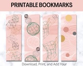 Pink Abstract Bookmarks: Set of 4 Printable Designs (Digital Download)