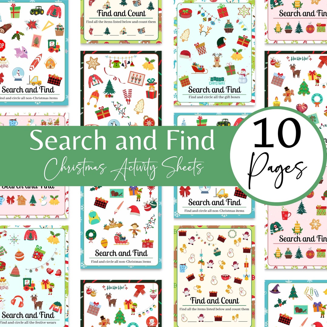 Printable Christmas Activity Sheets INSTANT DOWNLOAD Fun Find and Printable Christmas Activity Sheets INSTANT DOWNLOAD Fun Find and