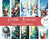 Printable Christmas Bookmarks, Set of 10 (Digital Download) - BM60