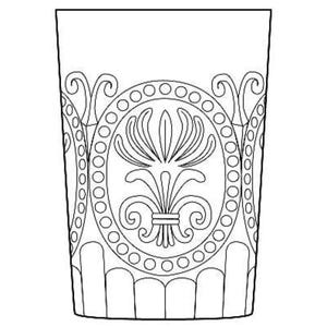 Anthropologie Amber Glass Tumblers: Fleur de Lis Design, Set of 2 image 6