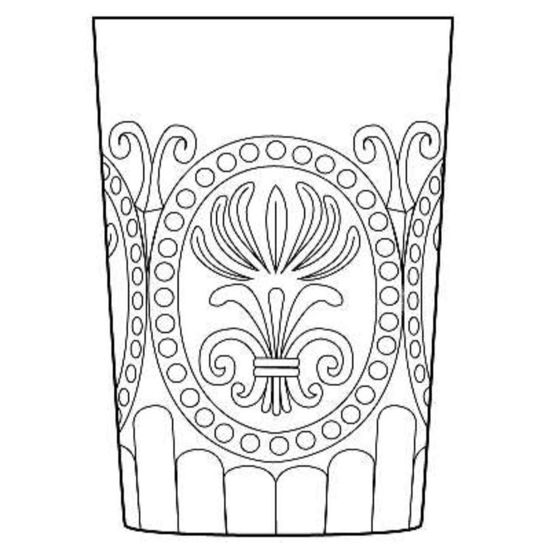 Anthropologie Amber Glass Tumblers: Fleur de Lis Design, Set of 2 image 6