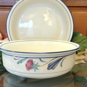 Lenox Poppies on Blue Soup Bowls (Set of 2): Cottagecore Serveware