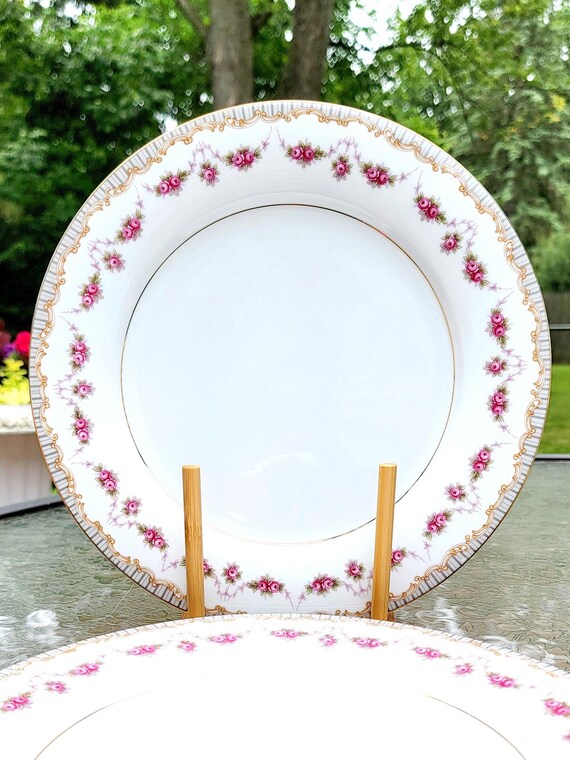dinner plates noritake china ridgewood 5201 Pink Rose Vintage Dinner Plates Set of "ridgewood" by Noritake