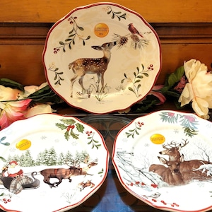 Heritage Collection by Better Homes & Garden - Limited Edition Winter Forest Holiday Salad Plates Set Of 3 Christmas Collectors Plates