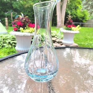 Vintage Block Crystal Decanter: Hand Blown & Etched Barware