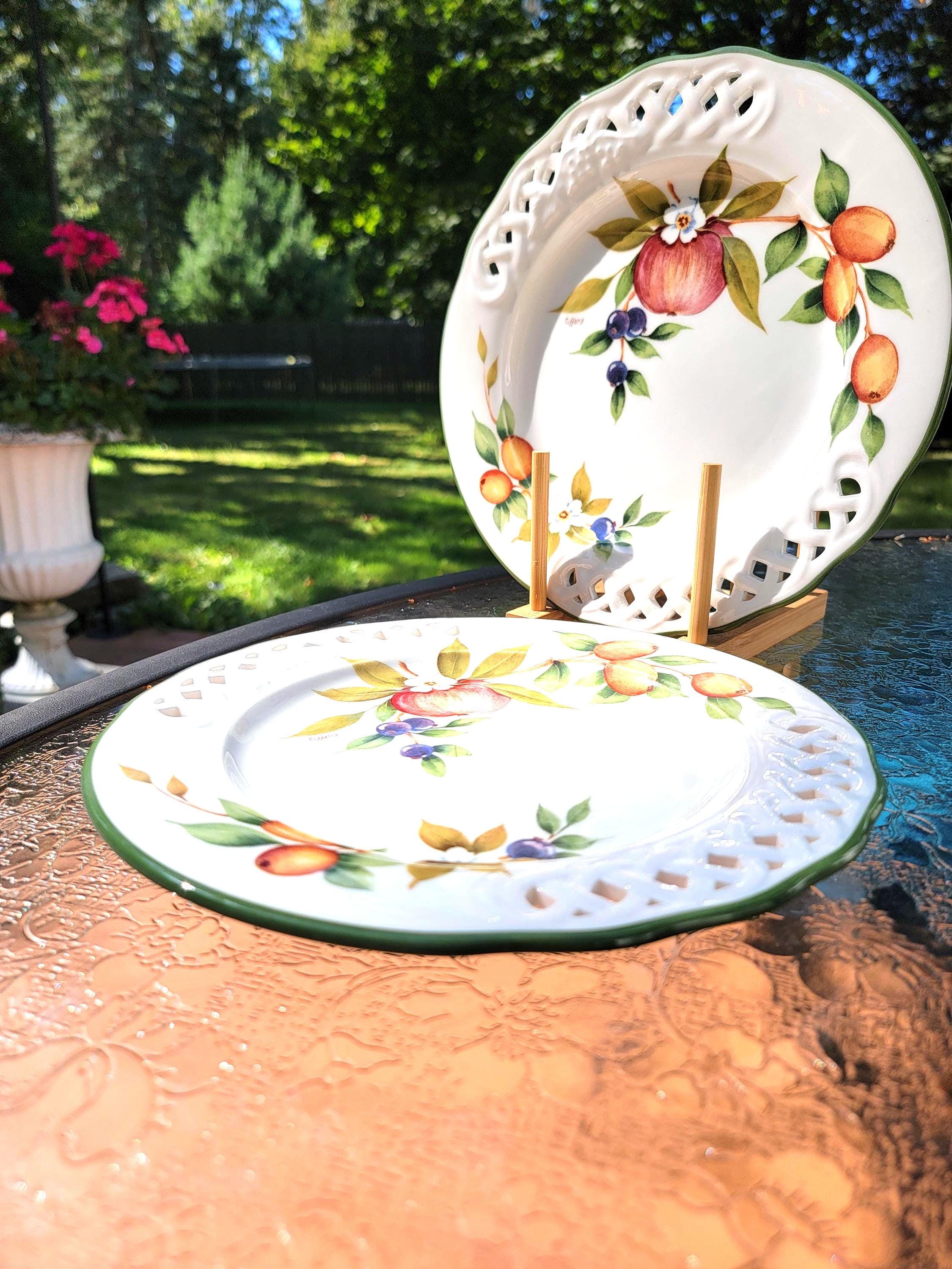 Pierced Fruit Themed Dinner Plates 