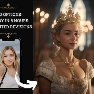 Custom Royal Queen Portrait, Royal Portrait from Photos, historical royal portrait woman, Renaissance