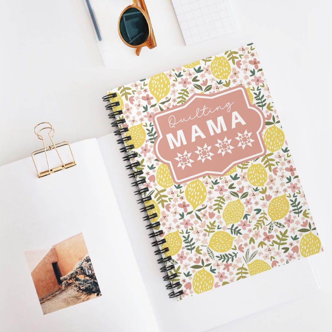 Mom Notebook Design Floral Quilting Mama Spiral Notebook - Ruled Line, Gift for Mom ...