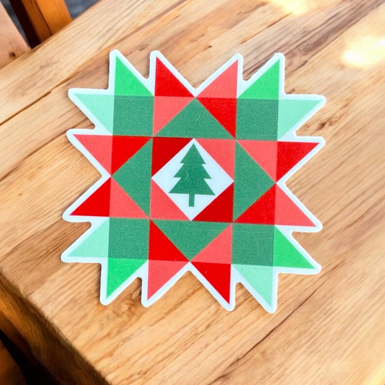 Quilt Sticker, Christmas Quilting Sticker, Holiday Quilt Sticker