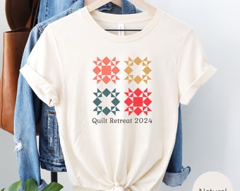 Quilt Retreat Shirt, T-Shirt for Quilter, Quilt Block Tee.  Quilt Retreat Gift.  The Trendy Quilter Shop