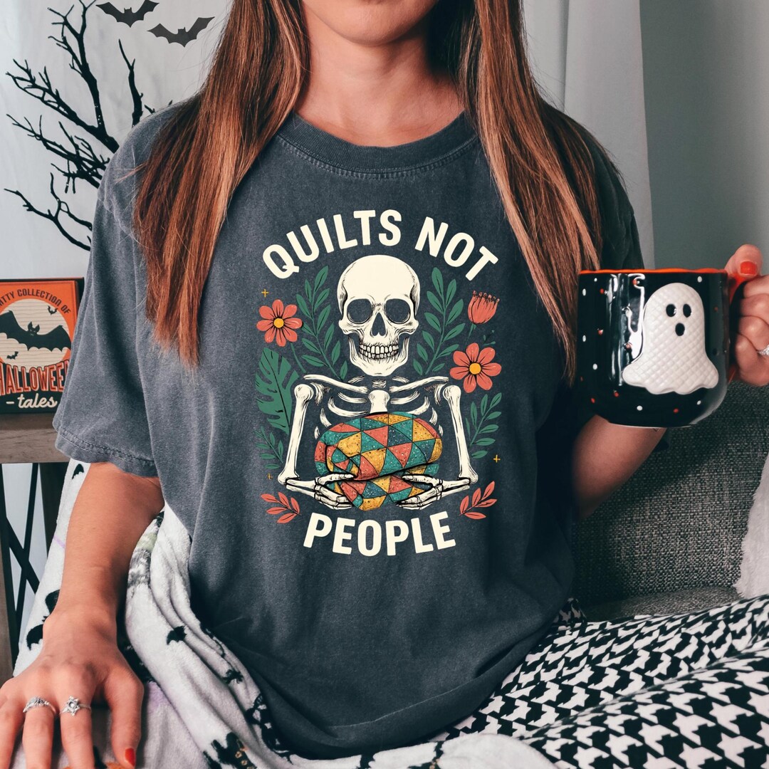 Comfort Halloween Skeleton Quilt Pattern T-shirt for Quilters by the ...