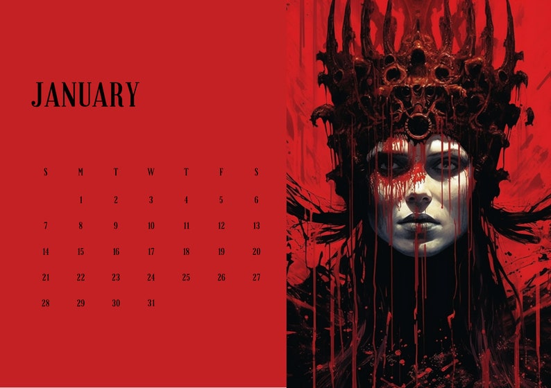 2024 Horror Calendar Official Dark Merchant Horror Lovecraft Etsy