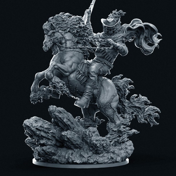 Rıder_Of_Flame_Horse_ STL File, 3D Digital Printing STL File for 3D Printers, Movie Characters, Games, Figures, Diorama 3D