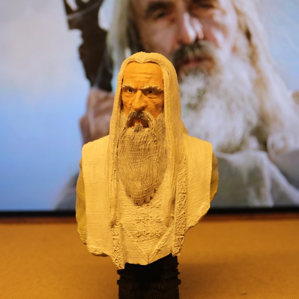 saruman_white_hand_urukhai_shop/statue/handmade /handmade figure/ minimalist /gift/art/special day/Fantastıc/Fear/Actıon figure/3d figure