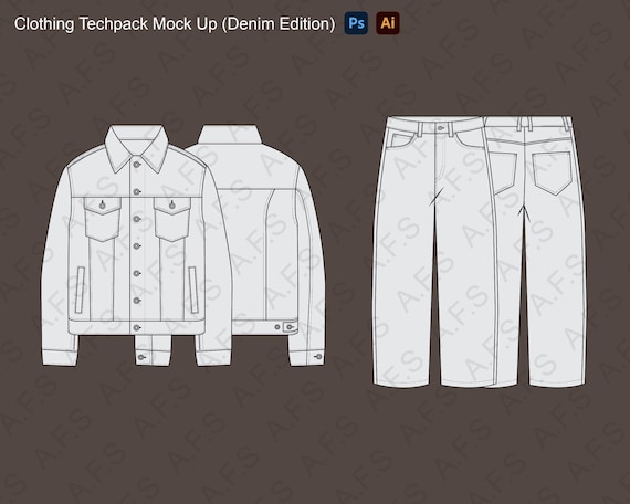 Denim Jacket and Jeans Mock up Template Pack
