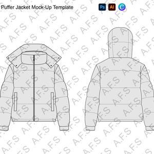 Winter Streetwear Puffer Jacket Mock Up Template
