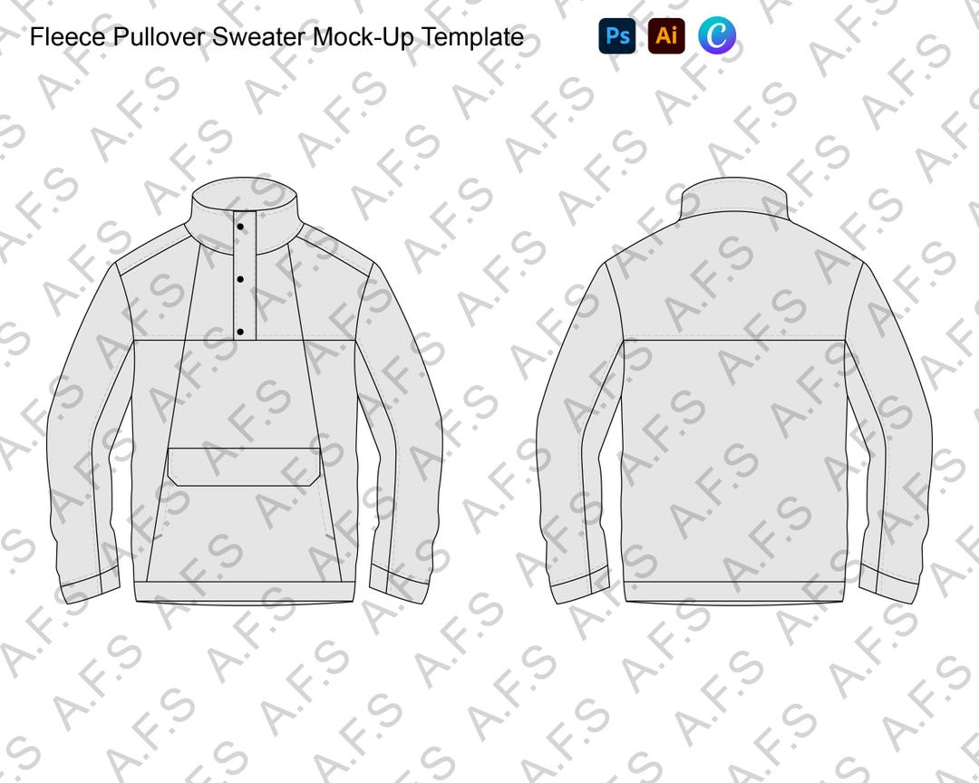 Polartec Fleece Pullover Sweater Mock up Template - Etsy