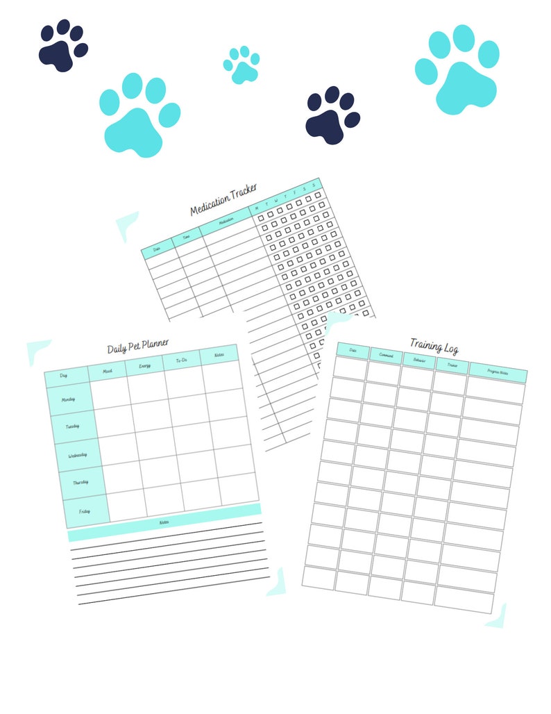 Printable Pet Care Planner Fillable Pet Planner Pet - Etsy