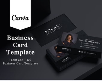 Luxury Real Estate Business Card Template for Canva