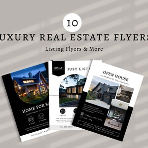 10 Luxury Real Estate Flyer Templates for Canva | Real Estate Templates | Luxury Realtor Canva Templates | Real Estate Flyers
