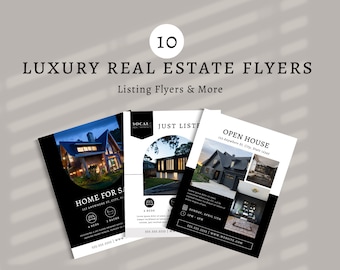 Luxury Real Estate Flyer Templates for Canva: Realtor Marketing (Digital Download)