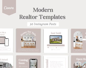 Modern Real Estate Instagram Post Templates for Canva