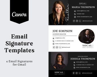 Professional Email Signature Template Bundle: Canva, Gmail (Digital Download)