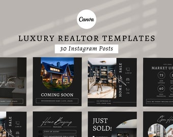 Luxury Real Estate Instagram Post Templates for Canva