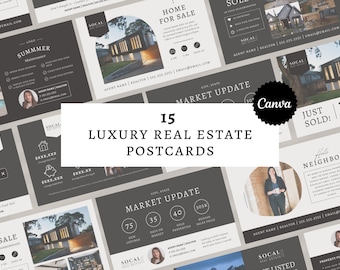 Luxury Real Estate Postcard Templates: Canva Realtor Mailers (Digital Download)